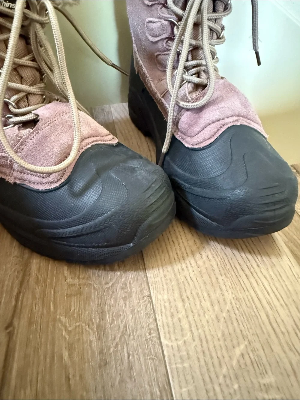 Itasca Women’s Leather Thinsulate Winter Snow Boots Rose Suede Upper Size 8